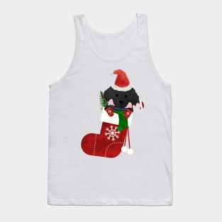 Cute Black Lab Puppy Christmas Stocking Tank Top